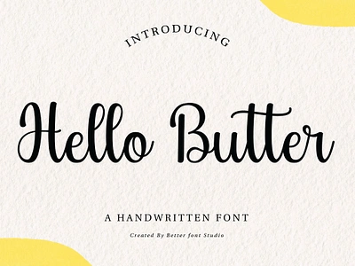 Hello Butter | Handwritten Font font handwritten letter logo script font