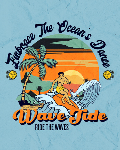 Wave Tide beach holiday retro surving vacation wave