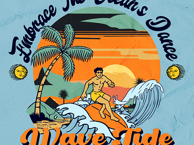 Wave Tide beach holiday retro surving vacation wave