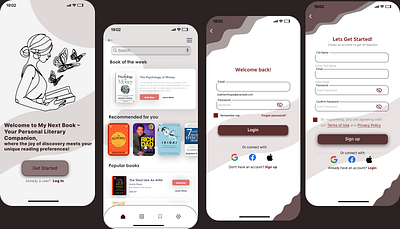A Book App UI graphic design ui