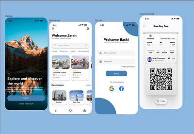 Travel Connect App UI Design graphic design ui