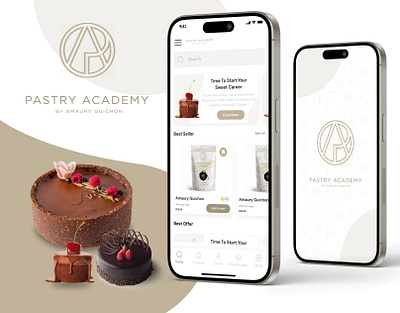 Pastry Academy App application branding design graphic design illustration landing page logo mobile app ui ux