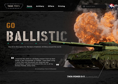 Go Ballistic! graphic imaginary military satire ui uidesign