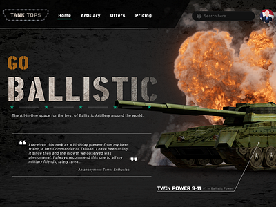 Go Ballistic! graphic imaginary military satire ui uidesign