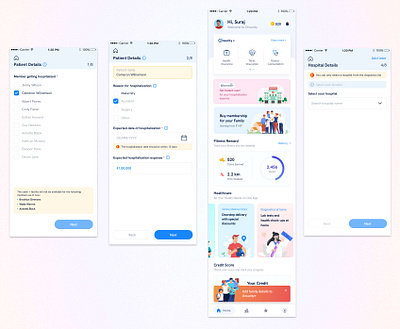 Patient hospitalization journey ui visual design