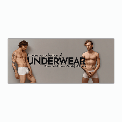 Boxer Banner || Promotional Banner 3d adobe illustrator animation banner ads banner design boxer banner branding design graphic design illustration illustrator logo logodesign motion graphics ui under garments banner underwear banner vector