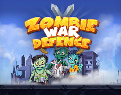 Zombie War Defence Game UI 2d game design game game design gui