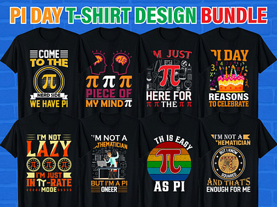 Pi Day T-Shirt Design Bundle applepie bitcoin design dessert graphic graphic design happypiday letthemeatpie love march maths mathstudents network piday pie pinetwork pizza t shirt taypography vector