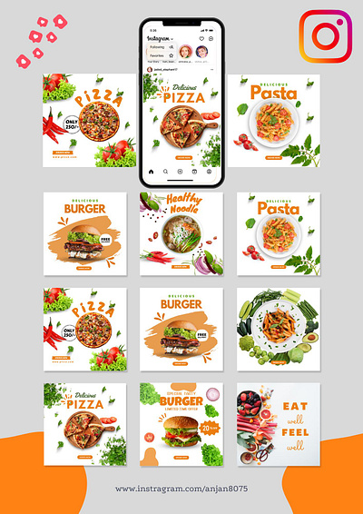 Instagram Food Theme branding brochure facebook flyer food graphic design instagram poster social media desing theme
