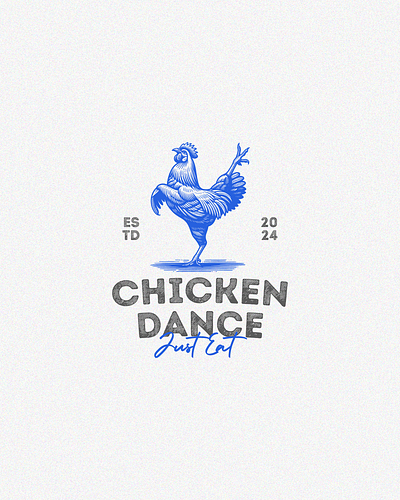 Chicken Dance Logo Vintage classic design handdrawn illustration logo vintage