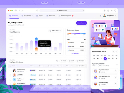 🌐🚀 Talented: the HR Tool Web Application Dashboard👩‍💼 3d branding design graphic design illustration logo ui ux vector