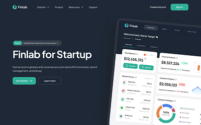 Finlab - SaaS Finance Website branding design graphic design illustration ui ux