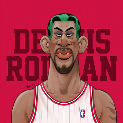 Dennis Rodman cartoon characterdesign doodle drawing illust illustration nba rodman