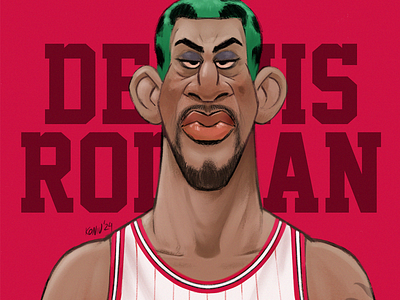 Dennis Rodman cartoon characterdesign doodle drawing illust illustration nba rodman