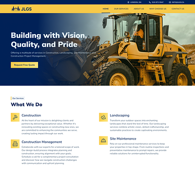 JLGS — Construction and Landscaping Services design logo ui web design