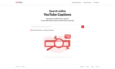 FYTV — Find YouTube Videos design landing search ui web design