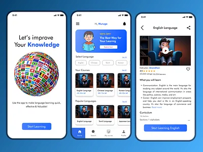 Language Learning Flashcards | Day-27 (Ui Challenge) e learning language learning uichallenge