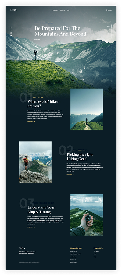 MNTN - A Hiking Guide Website UI Design app branding design graphic design illustration logo typography ui ux vector