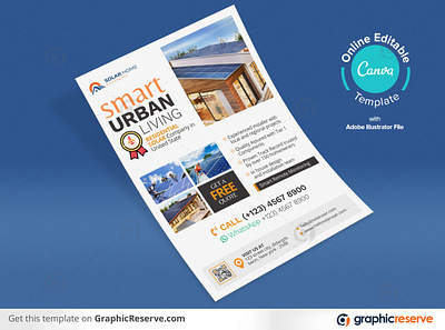 Smart Urban Living Solar Flyer Design Canva Template canva canva flyer design flyer flyer system requirement flyer save big with solar solar energy solar flyer solar flyer canva template solar product marketing flyer solar promotional flyer