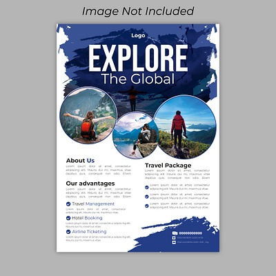 Travel flyer design abstract adventure brochure design explore file flyer layout leaflet minimal modern print tour tourism tourist travel trend trip vector world