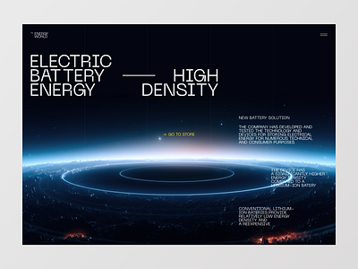 The first screen for a company producing eco-friendly batteries ai avto battery electric energy landing minimalism planet technology ui ux webdesign