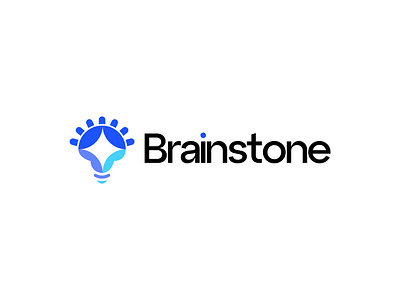 Brainstone Logo Design Concept abstract logo ai logo brainstone brand identity branding creative logo genius logo logo design