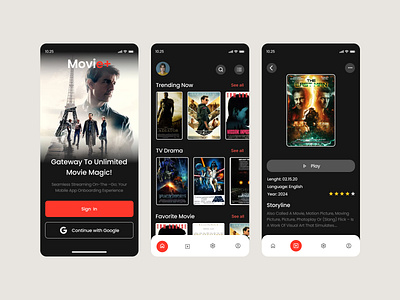 Movie Streaming App - Movie Magic Design app apps branding design figma graphic design illustration logo mobile apps design movei new movei apps design ui uiux