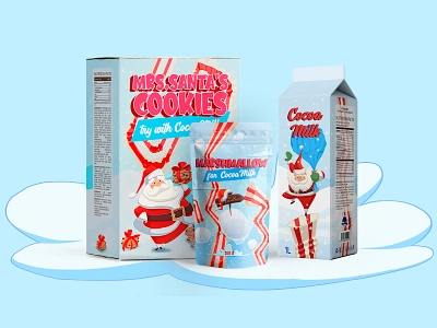 Christmas Factory. Packaging. Character design. bitmap branding cartoon character character design cocoa cookies cool idea graphic design illustration lettering marshmallow milk new year packaging photoshop santa straw stylish label stylization