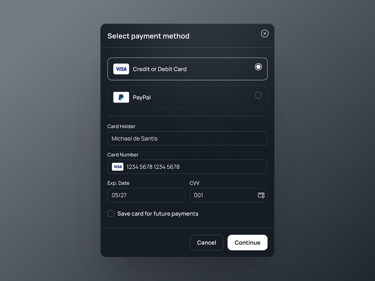 Payment Modal designs, themes, templates and downloadable graphic ...