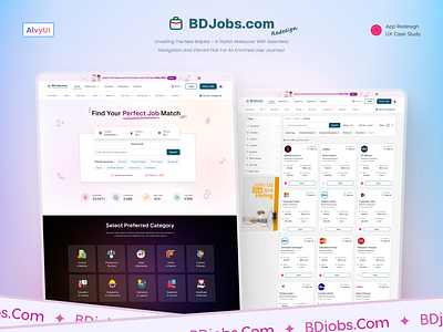 Job Portal Website BDjobs.com UX Redesign Case Study bdjobs beautiful ui case study design find job job portal job search job searching platform minimal ui modern ui trendy ui ui ui design ui trend uiux ux web design web redesign website website redesign