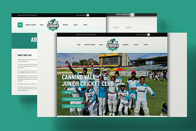 Canning Vale Junior Cricket Club Webpage Design branding design graphic design landing page ui ux webpage website