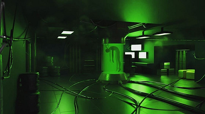 Dark green basement animation ux