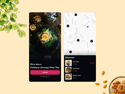 Foodie Finder: Explore Eateries Near You app cafe and restaurants app design food app product design ui uiux uiux design ux