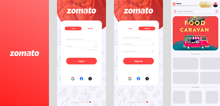 Zomato mock UI design by Pratik on Dribbble