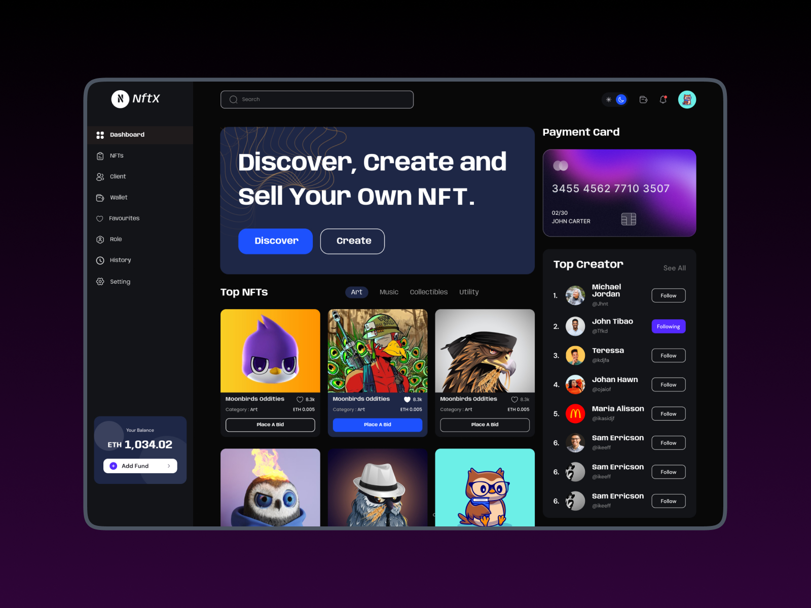 Example of Manage all Your businesses with own NFT