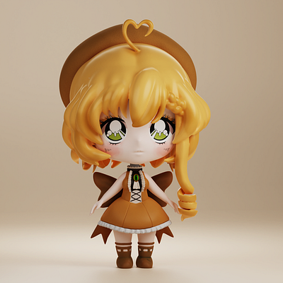 3D Cute Female Chibi Character Modeling in Blender 3d 3d animal 3d character 3d design 3d illustration 3d print blender chibi 3d cute cartoon cute character design female character illustration ui zbrush