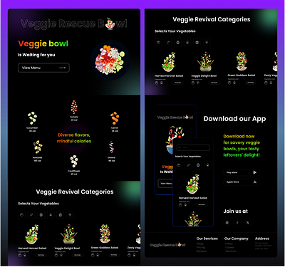 Veggie Rescue Bowl Web Design app app design creativedesign design designer designprocess designtrends figma fresh interactivedesign mobileui ui