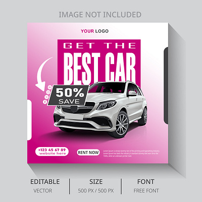 Social media poster banner bg vect byzed ahmed car design digital marketing graphic design poster design] rent car social media marketing social media poster