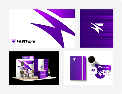 Fast Fibra: High-Speed Internet Provider Brand Design brand branding design fast fiber graphic design internet logo optic purple tech vector