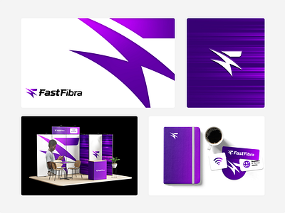 Fast Fibra: High-Speed Internet Provider Brand Design brand branding design fast fiber graphic design internet logo optic purple tech vector