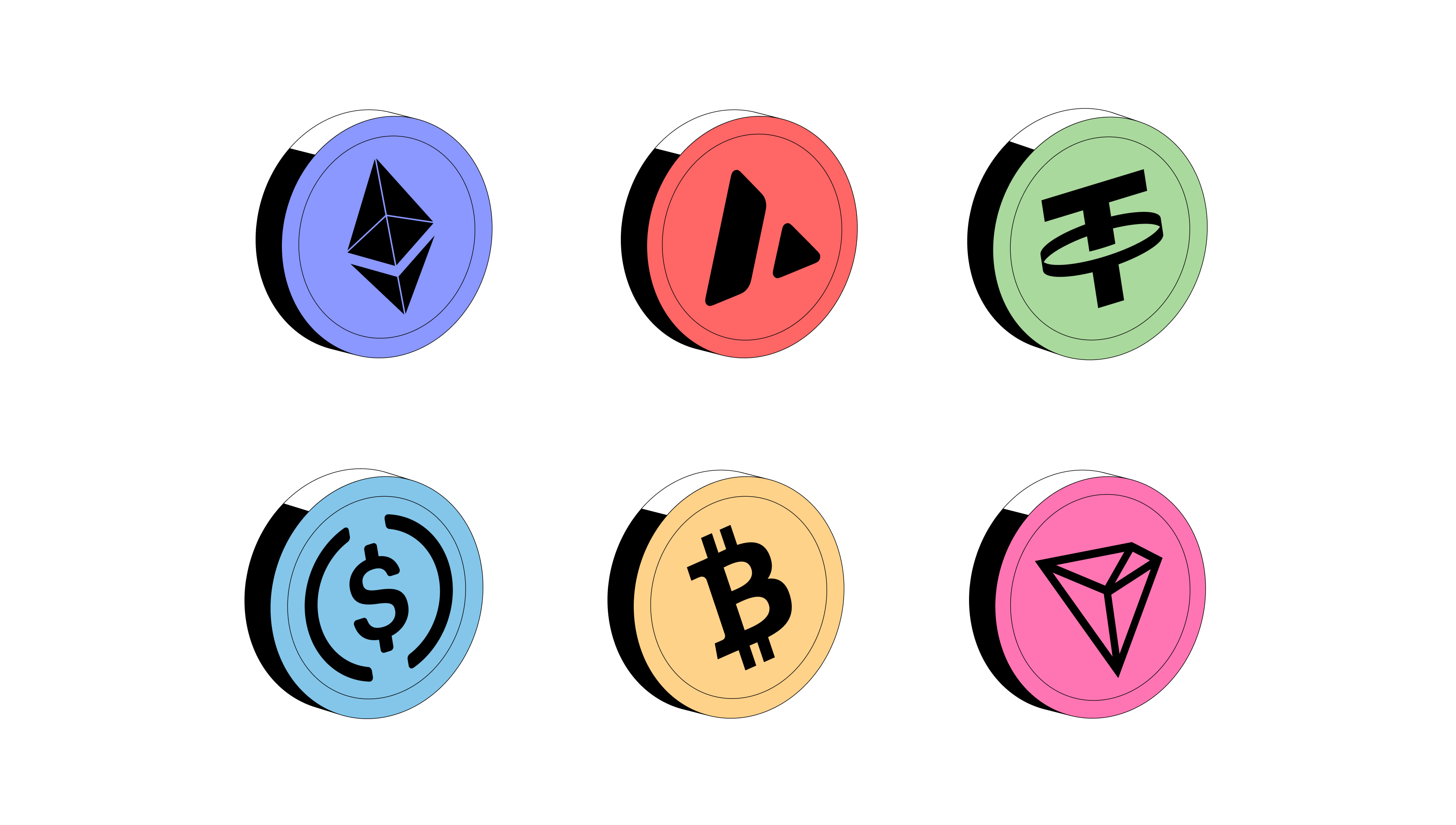 Crypto Tokens 2d 2d illustration 3d 3d art adobe avax bitcoin block blockchain coin crypto crypto coins eth ethereum graphic design illustration illustrator token tokens web3