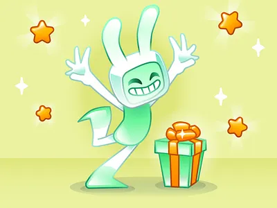 Digi TvBun Illustration anime bunny cartoon branding childrens design concept art digital art figma game art game design gift graphic design handmade illustration lootbox procreate rabbit robot shiny vector video game
