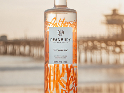 Deanbury Vodka 3d branding cgi identity label label design monogram packaging spirits typography vodka