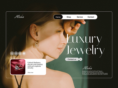 Jewelry website UI design graphic design jewelry logo mobile ui uiux ux vector website