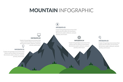3D Mountain Infographic Design branding graphic design
