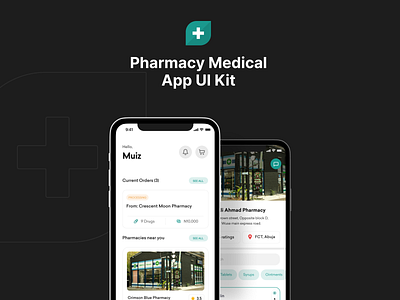 Pharmacy Medical App UI Kit design figma ui uiux webpage design.