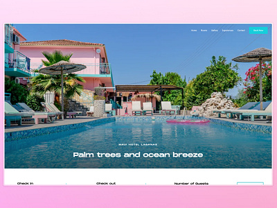 Tropical Style Hotel Website branding design development greece hotel logo typography ui website