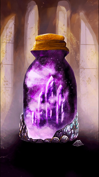 The bottle adobe fresco adobe photoshop animation fantasy fantasy bottle illustration scrabbling