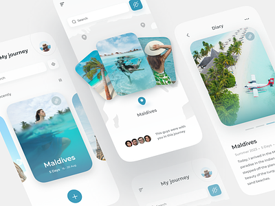 My Journey App adventure booking clean ui diary flight friendly holiday interface journey journey app minimal mobileapp my trip sea tour traveling trip ui ux vacation