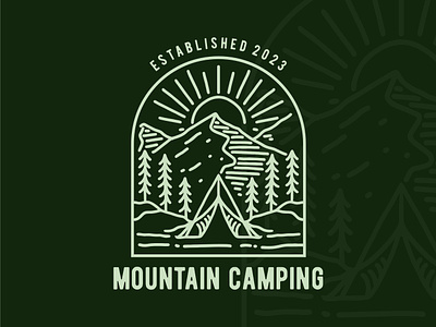 Mountain Camping Logo branding camping design digital illustration drawing graphic design illustration logo logo design logo illustration logo monoline logo retro logo vintage monoline mountain outdoor vector